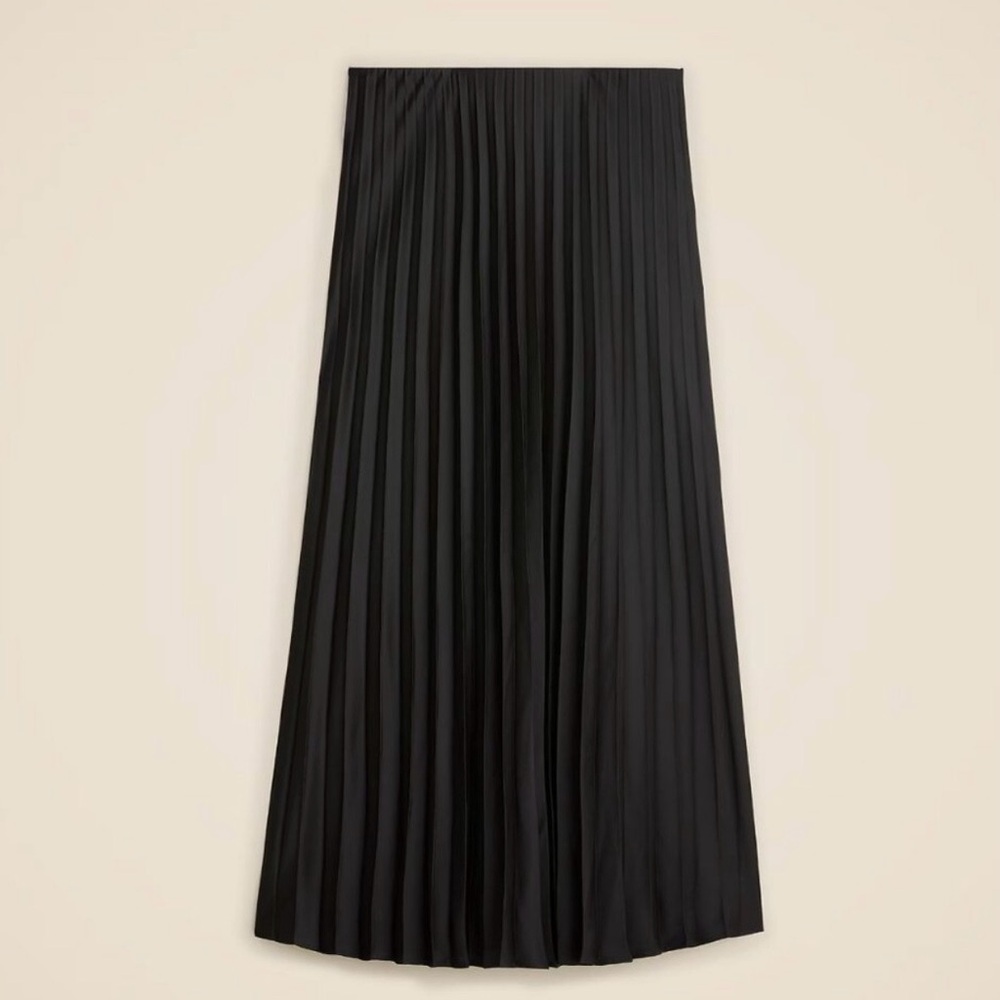 J. Crew Black Pleated Maxi Skirt